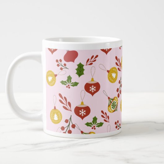 Grande Tasse Décorations de Noël Verdure festive Rose (Gauche)