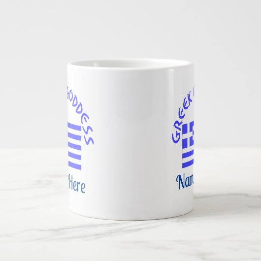 Grande Tasse Déesse grecque et drapeau de la Grèce (Devant)