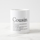 Grande Tasse Définition de cousin cool moderne noir et blanc (Devant)