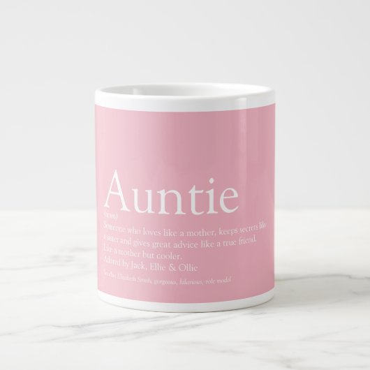 Grande Tasse Définition de Tante Tante Fun Rose Féminin Meilleu (Devant)