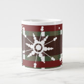 Grande Tasse Déguisement Sweater Plaid Initial Flocon de neige (Devant)