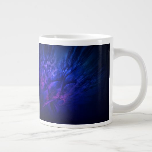 Grande Tasse Des ailes mystiques aux plumes bleues profondes (Droite)