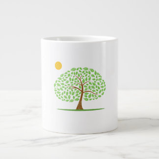 Grande Tasse design écologique griffé par le soleil de chêne.pn