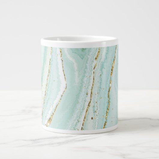 Grande Tasse design élégant en marbre liquide peint à la main a (Devant)