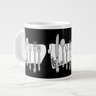 Grande Tasse Design noir argenté