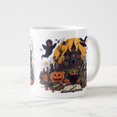 Grande Tasse Design Vintage Halloween éffrayant - Fantôme, Citr (Devant droit)