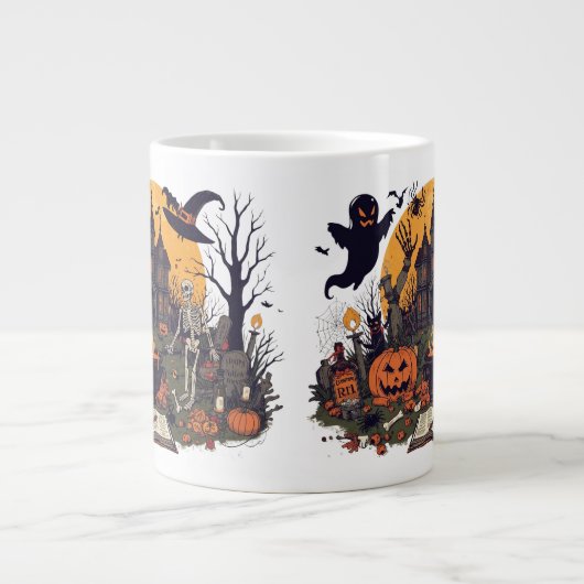 Grande Tasse Design Vintage Halloween éffrayant - Fantôme, Citr (Devant)