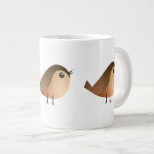 Grande Tasse Dessin animé d'oiseau moineau (Devant droit)