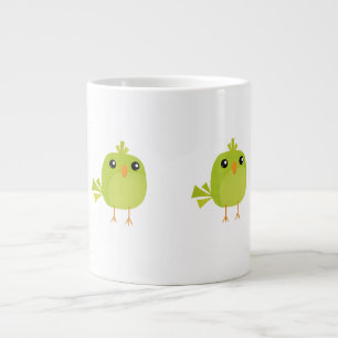 Grande Tasse Dessin animé d'oiseau vert