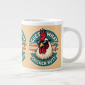 Grande Tasse Dessin de blague de poulet drôle rétro (Droite)