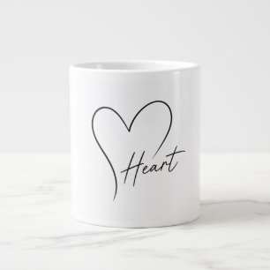 Grande Tasse Dessin de coeur élégant