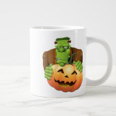 Grande Tasse Dessin de Frankenstein Monster avec Citrouille (Droite)