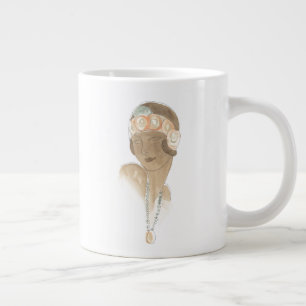 Grande Tasse Dessin de mode Flapper - Femme aux cheveux