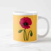 Grande Tasse Dessin de pavot rouge (Droite)