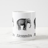 Grande Tasse Dessin d'éléphant vintage (Devant)