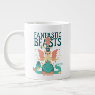 Grande Tasse Dessin Des Bêtes Fantastiques Émergent De Suitcase