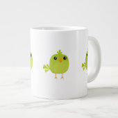 Grande Tasse Dessin d'oiseau vert (Devant droit)