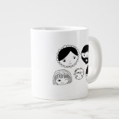 Grande Tasse Dessin sur les visages de la famille (Devant droit)