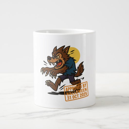 Grande Tasse Dessin Werewolf - Approuvé par Halloween (Devant)