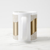 Grande Tasse Diamants, Grand Monogramme Or Nom du script blanc (Dos)