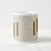 Grande Tasse Diamants, Grand Monogramme Or Nom du script blanc (Devant)