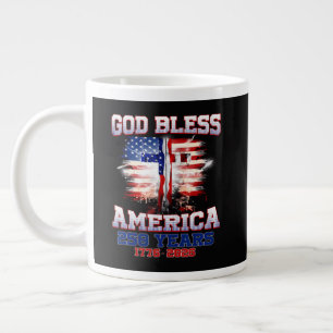 Grande Tasse Dieu Bénisse l'Amérique 250 Ans 1776 2026