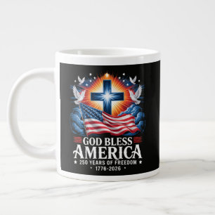 Grande Tasse Dieu Bénisse l'Amérique 250 Ans 1776-2026