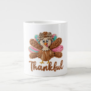 Grande Tasse Dinde reconnaissante Design – Crochet Laine à croc