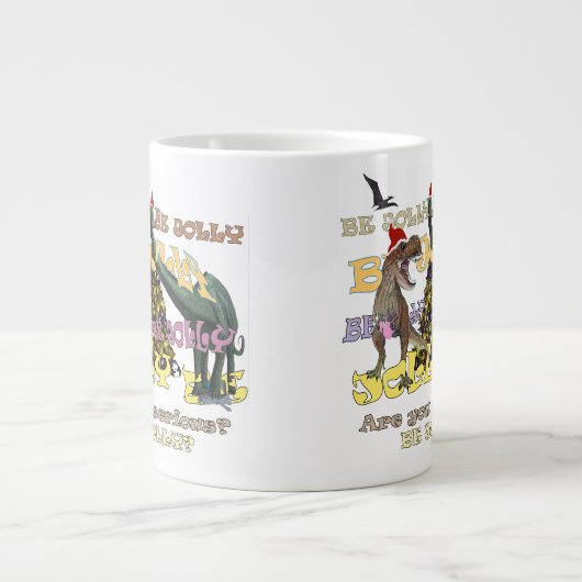 Grande Tasse Dinosaur Noël stressé (Devant)