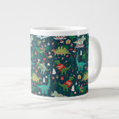 Grande Tasse Dinosaures festifs Motif de Noël (Devant droit)