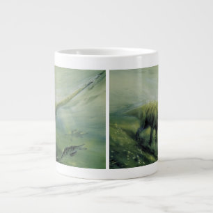Grande Tasse Dinosaures Vintage, Brachiosaurus nageant dans l'o