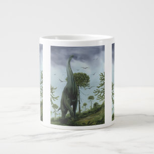 Grande Tasse Dinosaures Vintage, Sauroposeidon avec des oiseaux