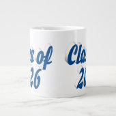 Grande Tasse Diplômé de la promotion 2026 texte bleu (Devant)