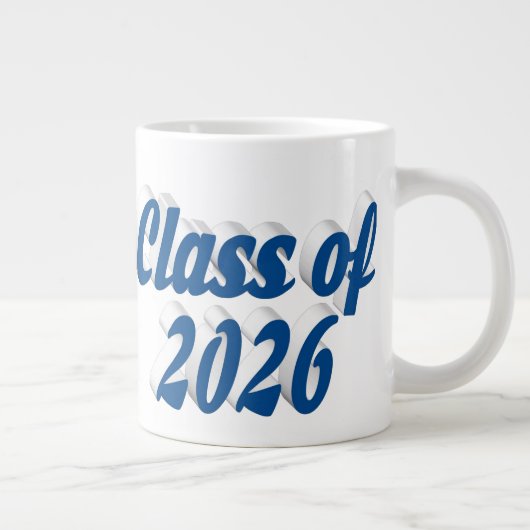 Grande Tasse Diplômé de la promotion 2026 texte bleu (Droite)
