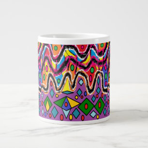 Grande Tasse Dippy Hippy style de peinture rétro
