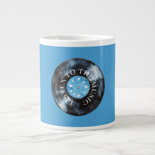 Grande Tasse Disque de musique Aqua Blue Black
