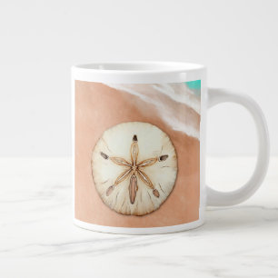 Grande Tasse Dollar de sable d'aquarelle sur la plage