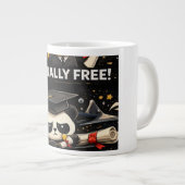 Grande Tasse Done Finally Free Graduation Shirt (Devant droit)