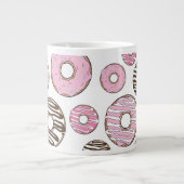 Grande Tasse Donuts Roses, Donuts Blancs, Sprinkings, Votre Nom (Devant)