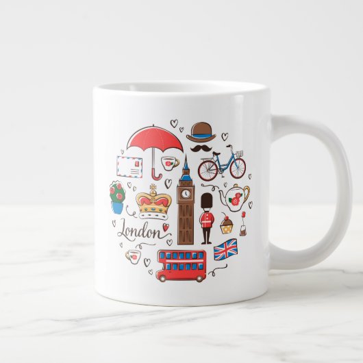Grande Tasse Doodles de Londres (Droite)
