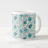 Grande Tasse Dos de motifs floraux jacobéens sur crème (Devant droit)