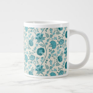 Grande Tasse Dos de motifs floraux jacobéens sur crème