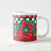 Grande Tasse Doux moche Motif Flocon de neige rouge vert (Droite)