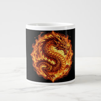 Grande Tasse Dragon de feu orange ardent Cadeau pour hommes