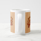 Grande Tasse Dragon oriental rouge au bambou (Dos)
