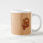 Grande Tasse Dragon oriental rouge au bambou (Droite)