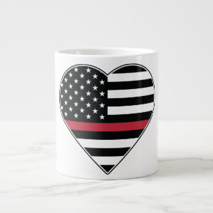 Grande Tasse Drapeau à cœur Ligne Rouge