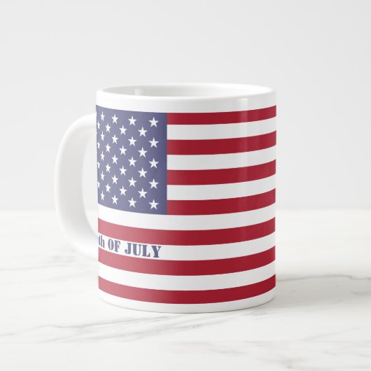 Grande Tasse Drapeau américain 4 juillet Patriotique (Devant gauche)
