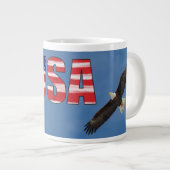Grande Tasse Drapeau américain et aigle à tête blanche (Devant droit)