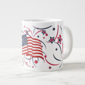 Grande Tasse Drapeau américain et feux d'artifice (Devant droit)